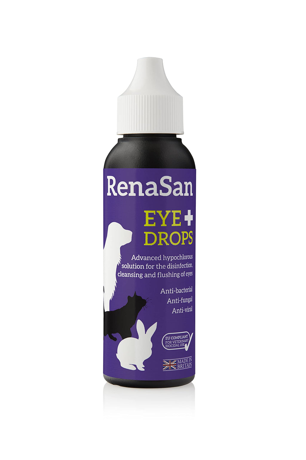 RenaSan Antiseptic Eye Drops (60 ml) – Alcohol-Free, Non-Irritating and Natural Eye Cleaning Solution for Dogs, Cats, Reptiles, Poultry, Avian & Livestock - PawsPlanet Australia