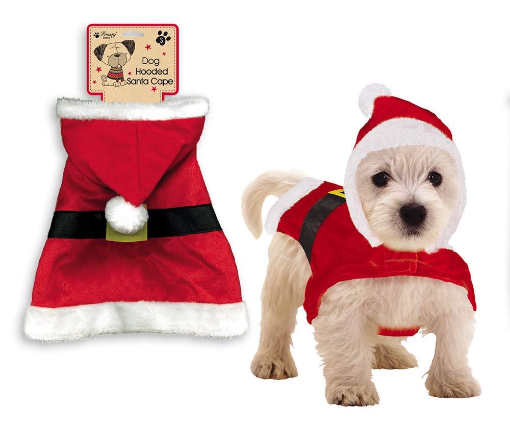 Frosty Paws Hooded Santa Cape Father Christmas Dog Outfit (Small) S - PawsPlanet Australia