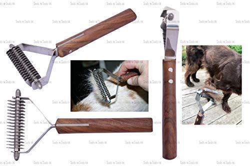 16 Blade Dog Pet Grooming Pro Groomer Stripper Tool with Wooden Handle Coat King - PawsPlanet Australia