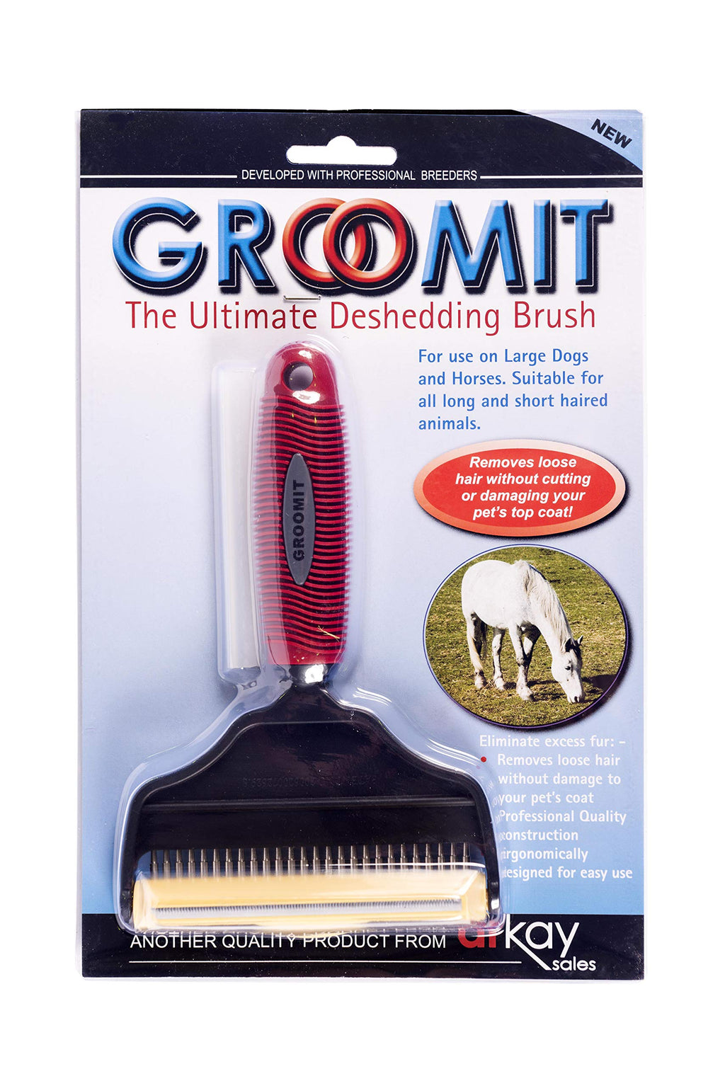 groomit the ultimate deshedding tool  for dogs, cats and horses. Reduce shedding by%90 ideal for spaniels, labs- LGE - PawsPlanet Australia
