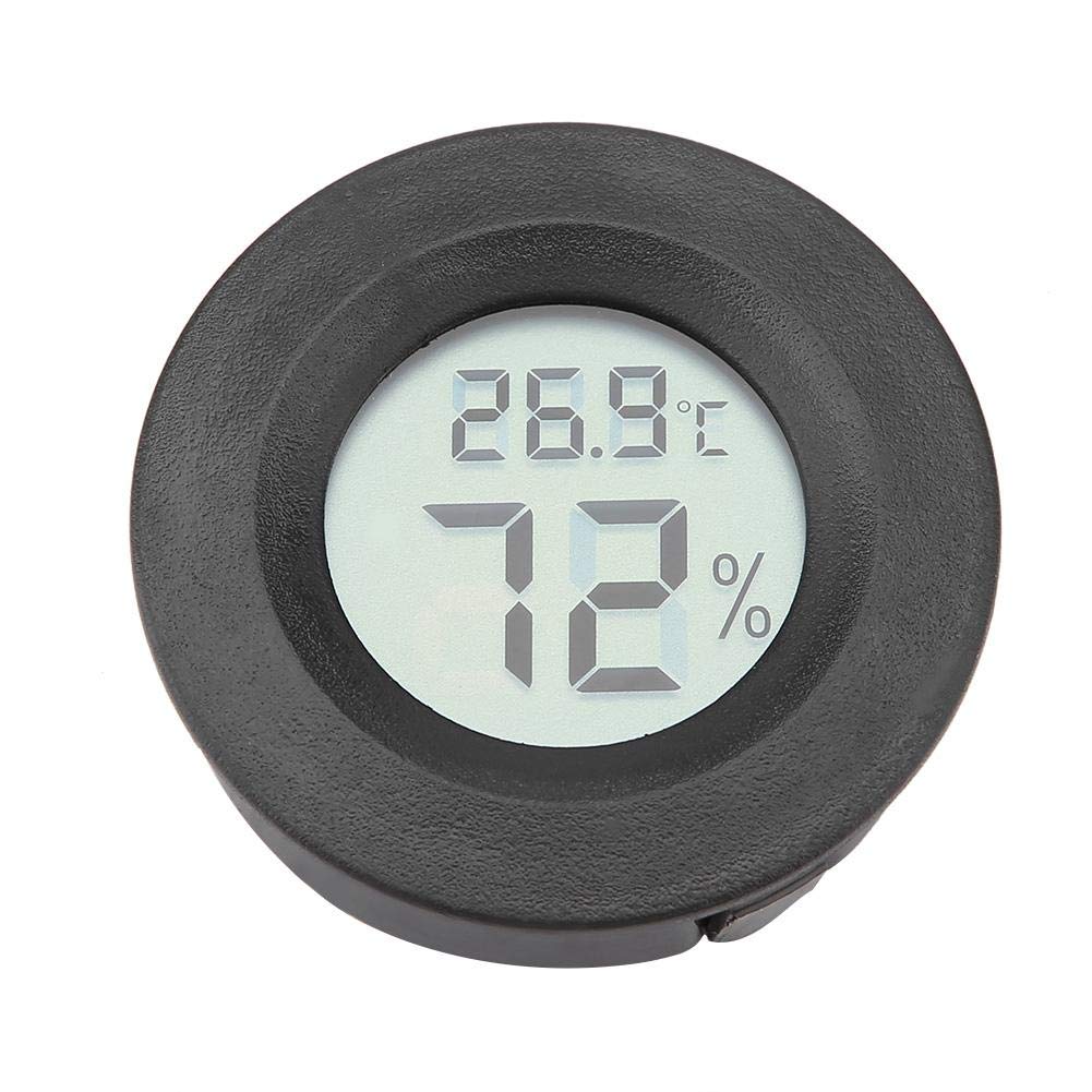 Mini Digital Hygrometer Thermometer Indoor Humidity Temperature Monitor with Large LCD Display and Backlight for Reptile(Black) Black - PawsPlanet Australia