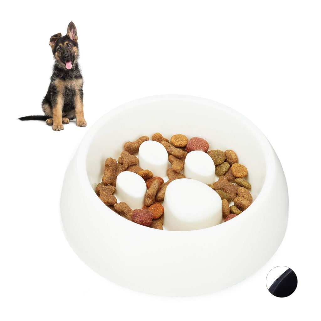 Relaxdays Relaxdays Foraging Feeding Bowl for Slow Eating, Cats & Dogs, Bloat Stop Dish, Dishwasher-Safe, White - PawsPlanet Australia