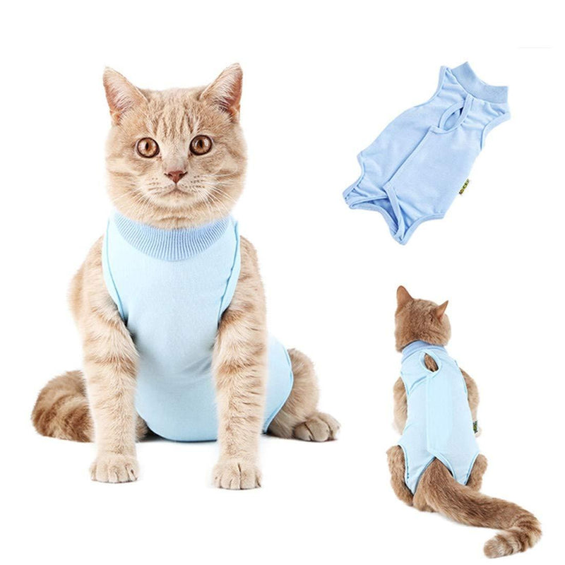 VICTORIE Cat Professional Recovery Suit Surgery Recovery Wear Operation Home Clothing Abdominal Wounds Skin Diseases for Puppy Cats Small Dogs Blue S - PawsPlanet Australia