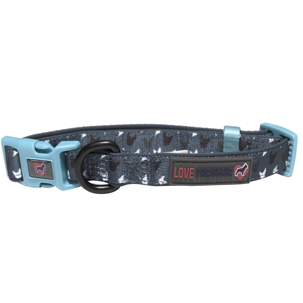 Love Frenchie - French Bulldog Collar With Soft Padded Lining Blue La La - PawsPlanet Australia