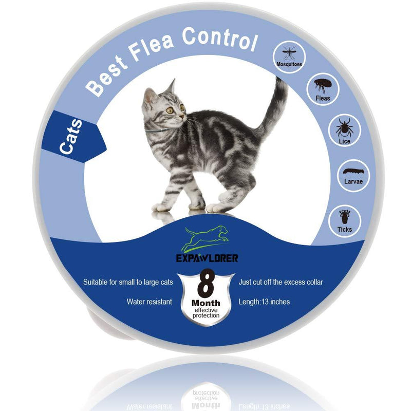 EXPAWLORER Waterproof Cat Flea & Tick Collar 8 Month Protection, Best Flea Control Treatment for Cats Kittens - PawsPlanet Australia