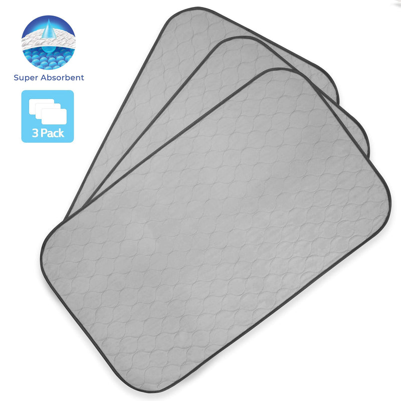 [Australia] - Highly Absorbent Reusable Washable Pet Training Pads with Leakproof Waterproof Bottom (Pack of 3) Fits Standard Dog Crates M 33x20 (3pack) 