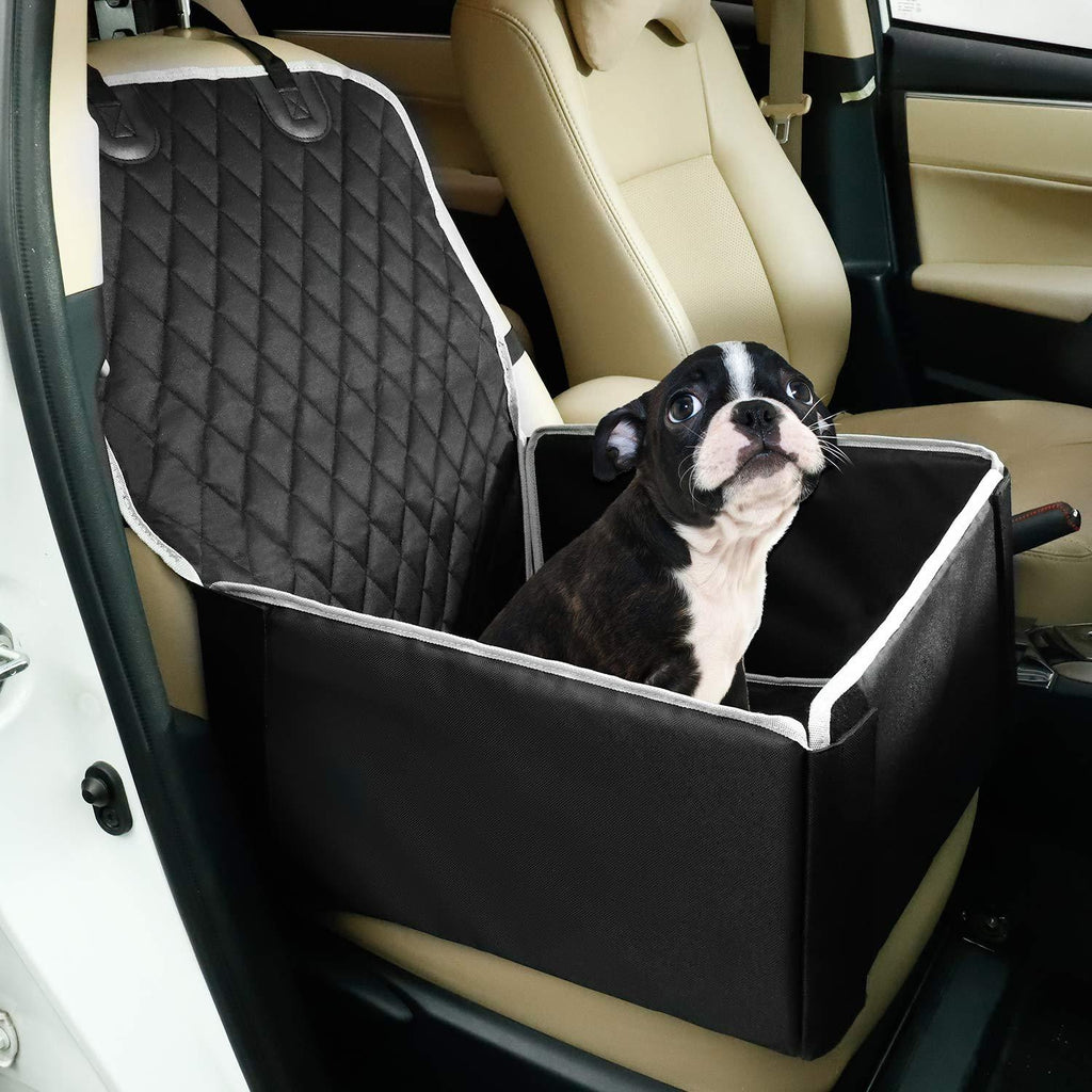 Toozey Dog Car Seat for Small Medium Dogs, Dog Booster Car Seats with Sturdy Sides, Waterproof, Non Slip Dog Car Seat for Back Front Seat, Extremely Durable, Easy to Install, 58 x 45 x 45 cm black - PawsPlanet Australia