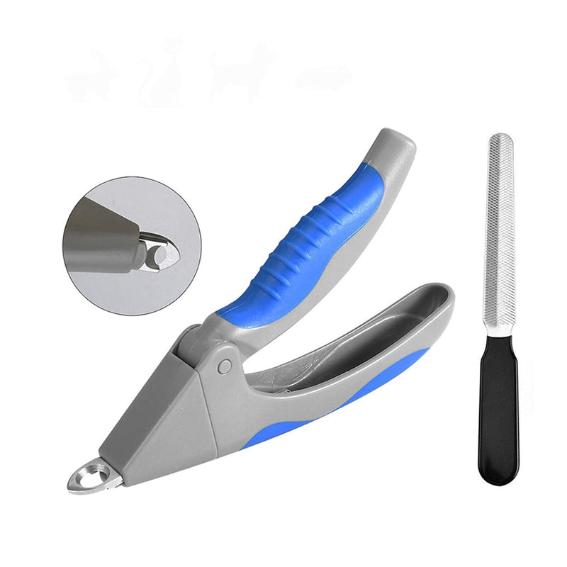 Adniac Dog Nails Clippers and Trimmer-Professional Pet Grooming Tool,Cat Nail Scissor,Sharp Blades,Safety Guard to Avoid Overcutting,Free Nail File Blue - PawsPlanet Australia