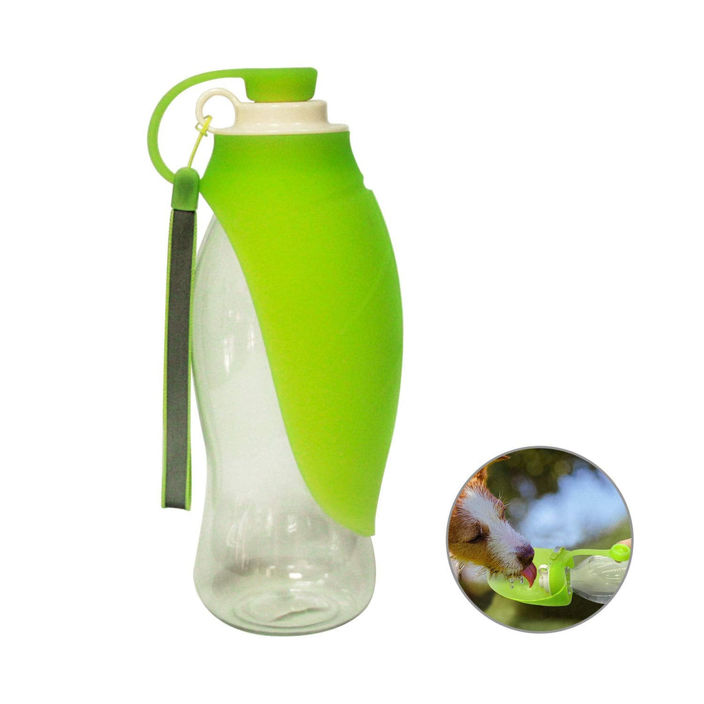 RoyalCare Portable Pet Water Bottle, Reversible & Lightweight Water Dispenser for Dogs and Cats, Made of Food-Grade Silicone (Green) - PawsPlanet Australia