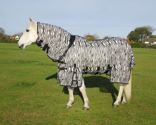 Rhinegold Zebra Print Full Neck Fly Rug - 6/0 - PawsPlanet Australia