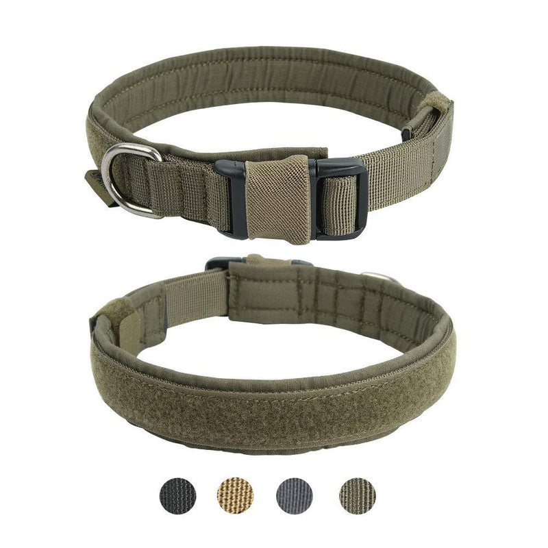 EXCELLENT ELITE SPANKER 1.4" Width Small or Medium Dog Collar Puppy Collar for Military Training and Leading(Ranger Green,S) S RGN - PawsPlanet Australia