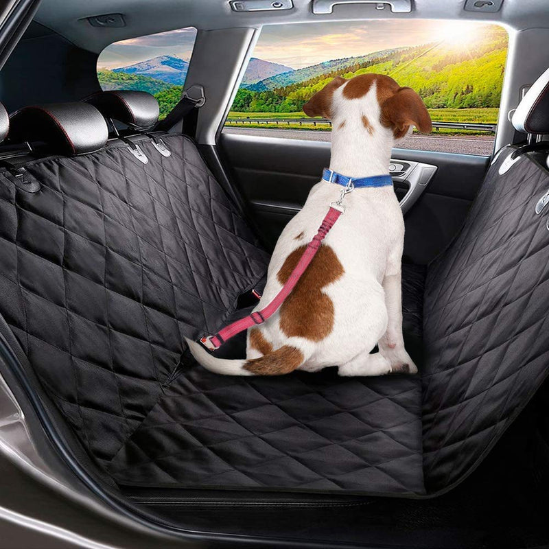 Dog Car Seat Cover, 4 Layers Quilted Waterproof Washable & Nonslip Backing, Pet Car Hammock Back Seat Protector With a Storage Bag - PawsPlanet Australia