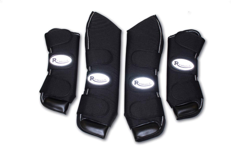 Rhinegold Full Length Ripstop Travel Boots .Set of four Black Cob - PawsPlanet Australia