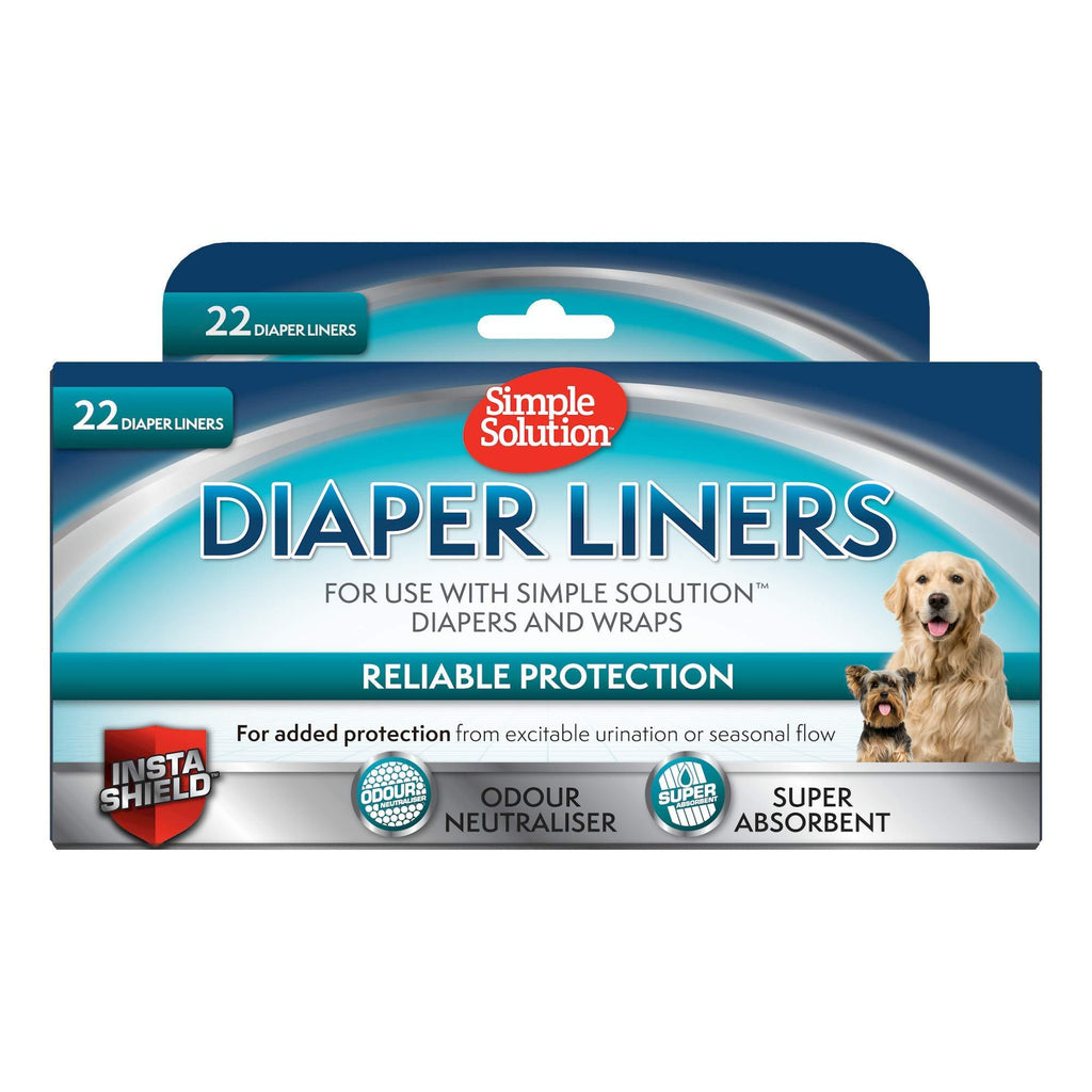 Simple Solution Disposable Dog Diaper Liners Ultra-Absorbency, Pack of 22 - PawsPlanet Australia