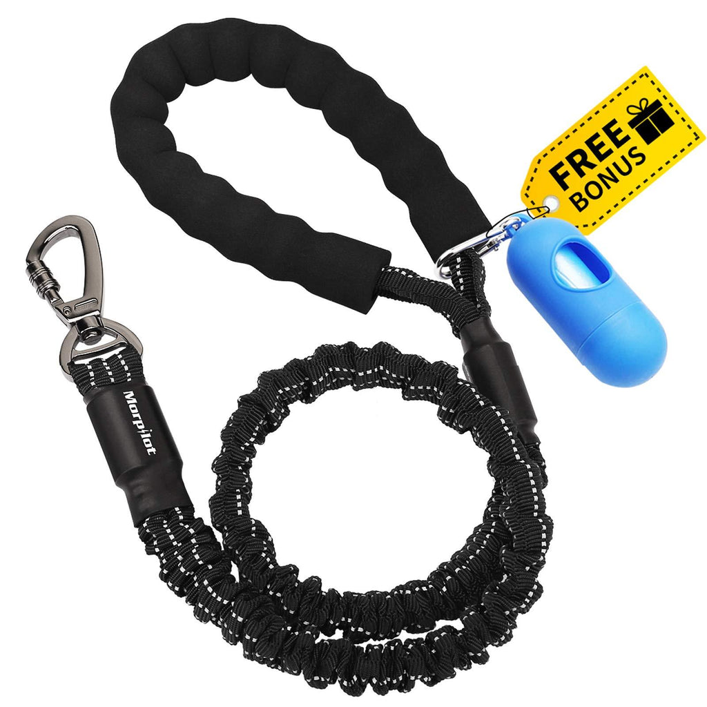 morpilot Bungee Dog Lead, Strong Shock Absorbing Stretchy Nylon Dog Rope, Anti Pull Training Dog Lead for Extra Control, Reflective Dog Leash with Clip and Soft Padded Handle for Medium and Large Dogs Black - PawsPlanet Australia