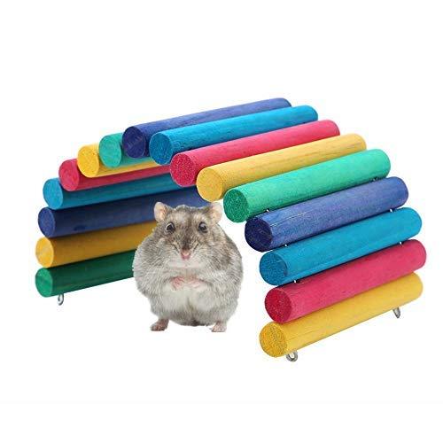 Small Animals Toys, Wooden Ladder Arch Bridge for Hamster Hedgehog Mouse Rat Guinea Pig Small Animal House Cage Villa Exercise Chew Toy - PawsPlanet Australia