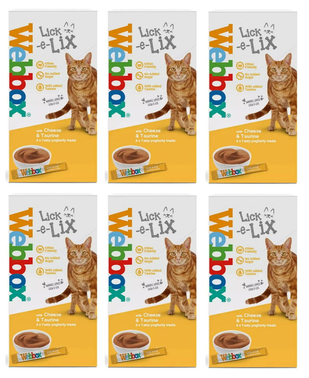 Webbox Lick-e-Lix Yoghurt with Cheese and Taurine 5 x 15g Sachets (Pack of 6) - PawsPlanet Australia