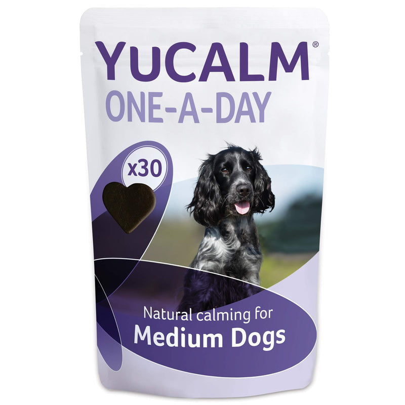 Lintbells | YuCALM ONE-A-DAY Medium Chewies For Dogs | Calming Supplement for Dogs who are Stressed or Nervous, All Ages and Breeds | 30 Chews - 1 Month supply Medium Dog - PawsPlanet Australia