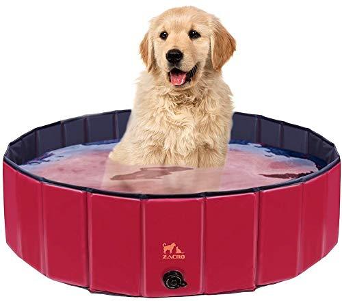 Zacro 120cm Foldable Large Dog Pool Pet Dog Cats Paddling Bath Pool Large Bathing Tub for Dogs Cats and Kids (47Inch X 11.8 Inch/120cm x 30cm) - PawsPlanet Australia