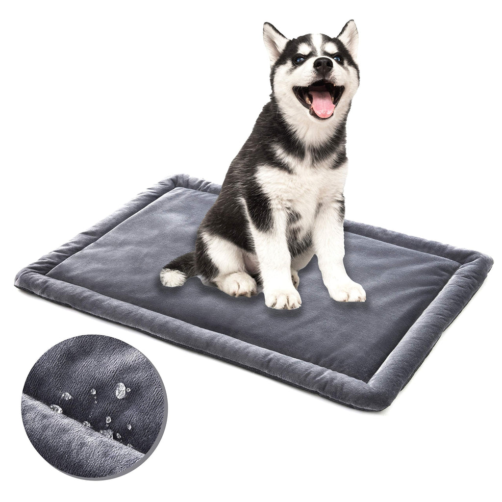 Allisandro Dog Bed Cat Pad M 80x60cm Waterproof Washable Mattress Soft Warm Pet Fleece Cushion Mat Deep Grey - PawsPlanet Australia