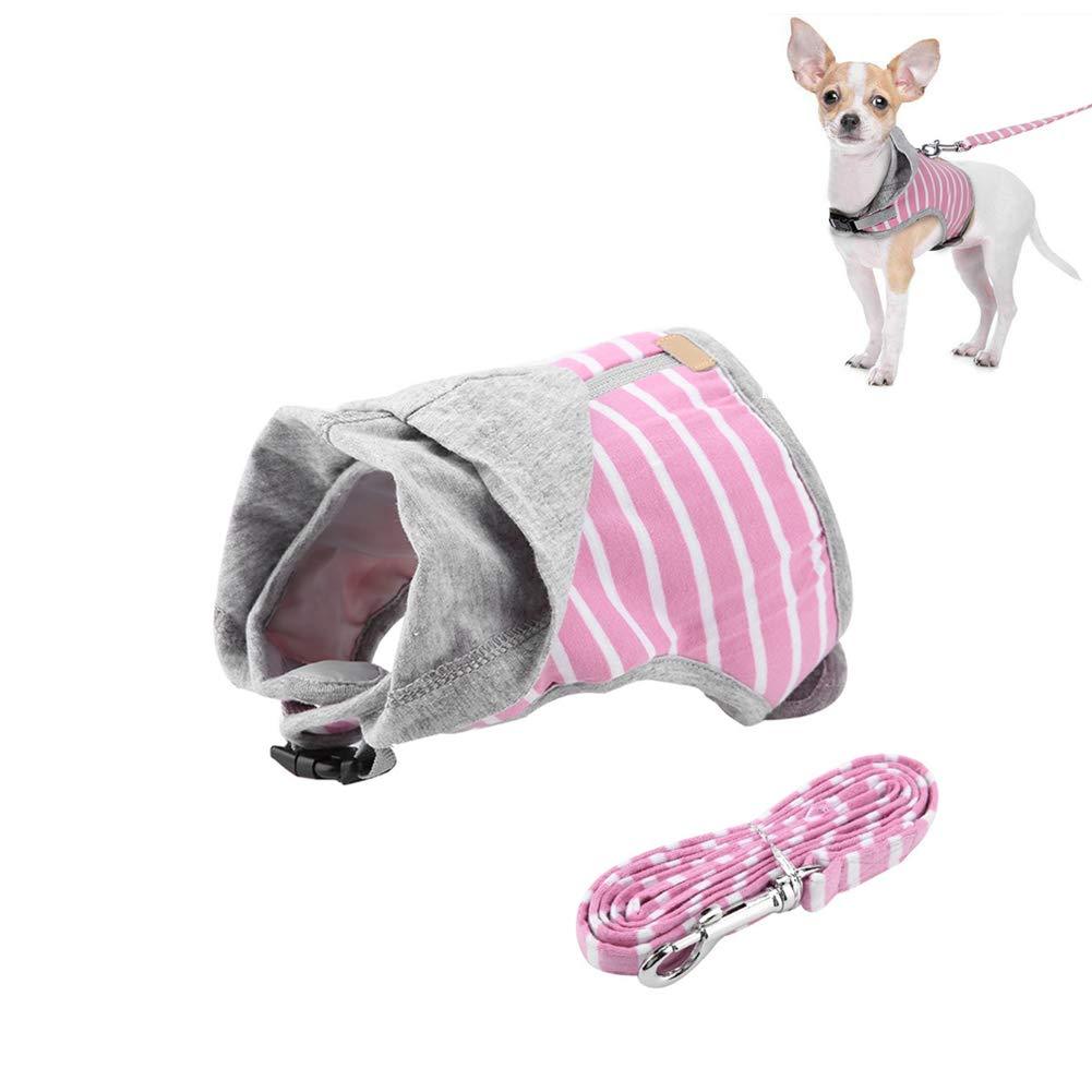 Cat Harness and Leash, Adjustable Escape Proof Cat Kitty Dog Harness Soft Breathable Hooded Cat Vest Harness and Leash Set Great for Walking(Pink S) Pink S - PawsPlanet Australia