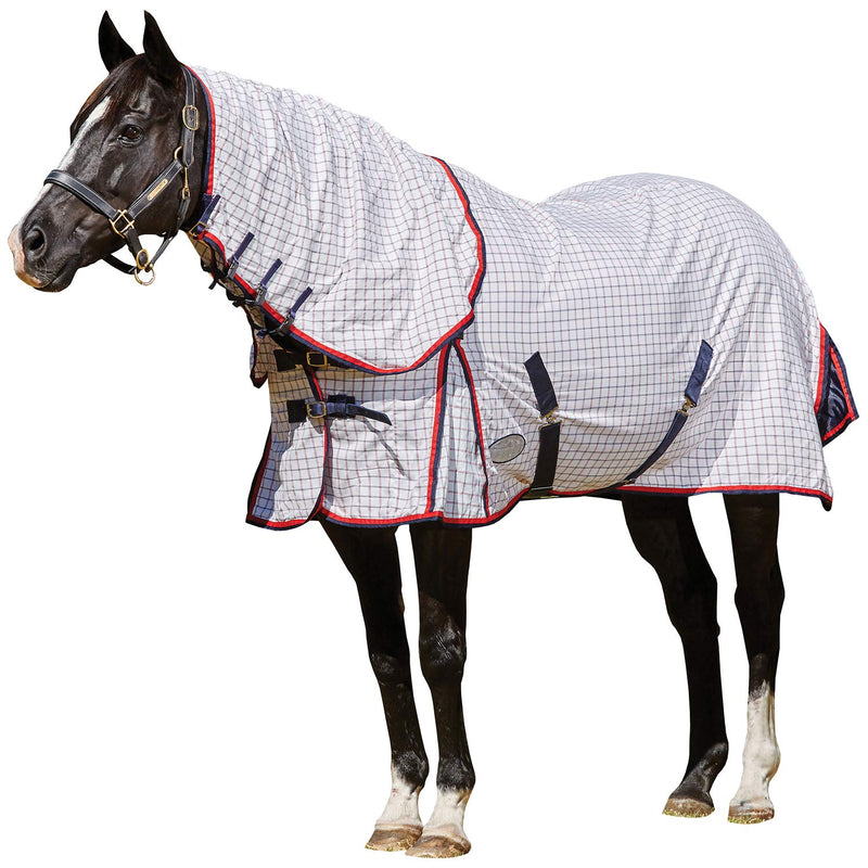 Weatherbeeta Summer Sheet Lite III Combo Neck - White/Navy/Red - 5'9 5 ft 9 - PawsPlanet Australia