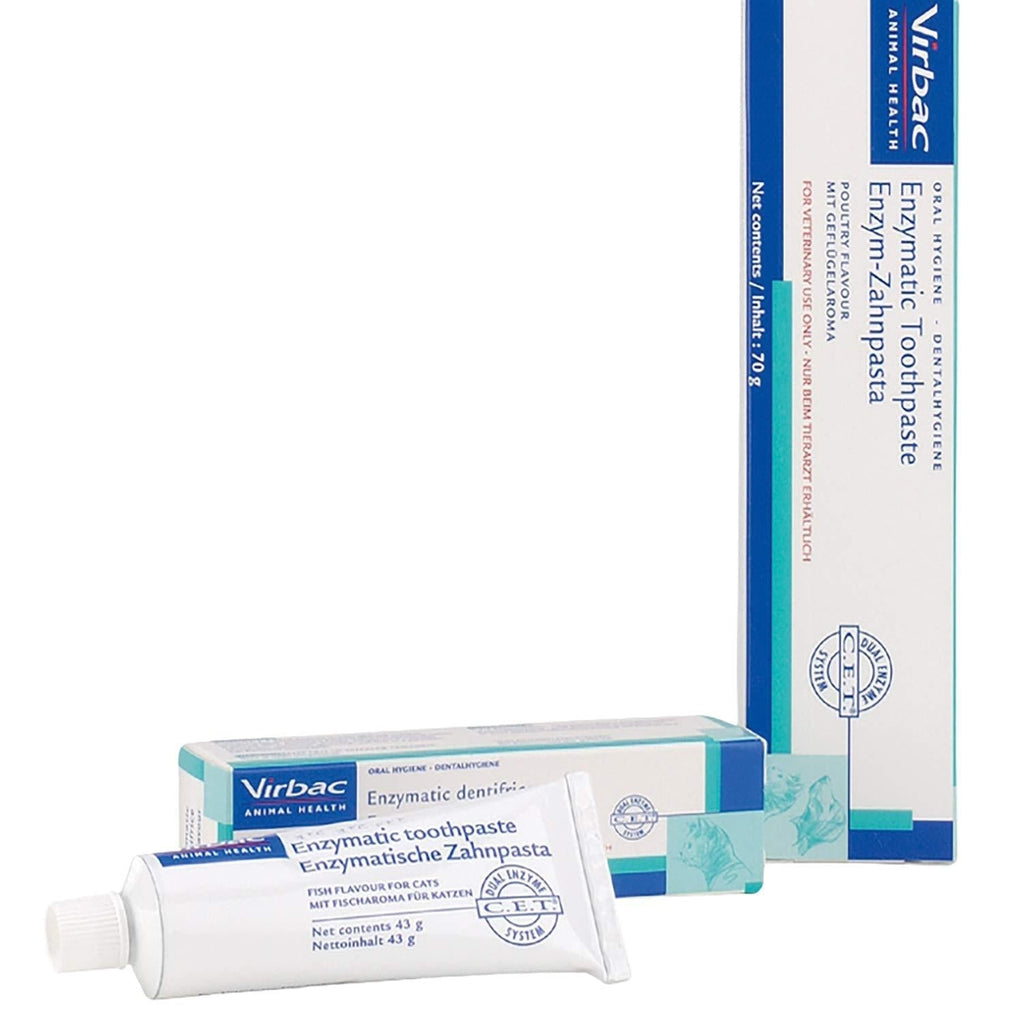 Virbac Enzymatic Toothpaste For Cats, Yummy Fish Flavour! 43G - PawsPlanet Australia