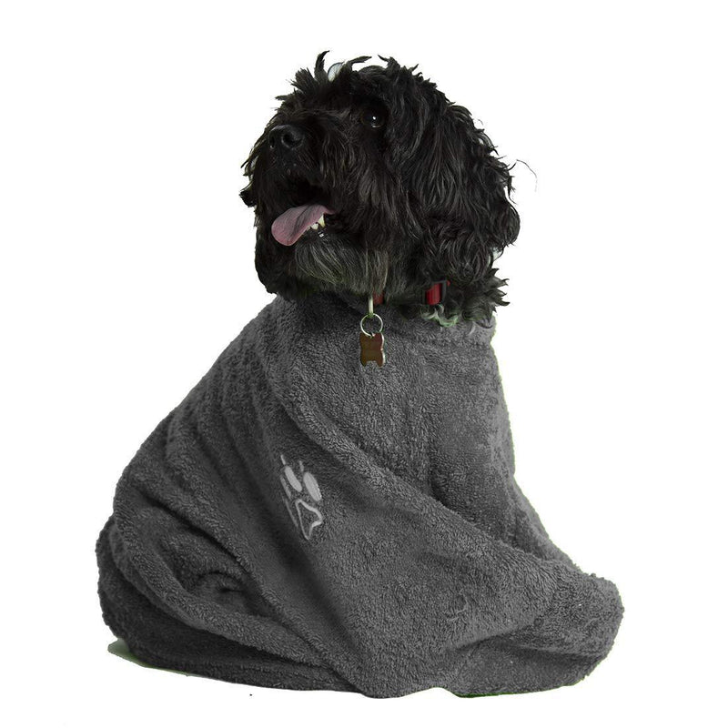 aztex Towelling Dog Bag, Dog Jacket, Protection from water, mud and dirt, Size 4 - Slate Grey - PawsPlanet Australia