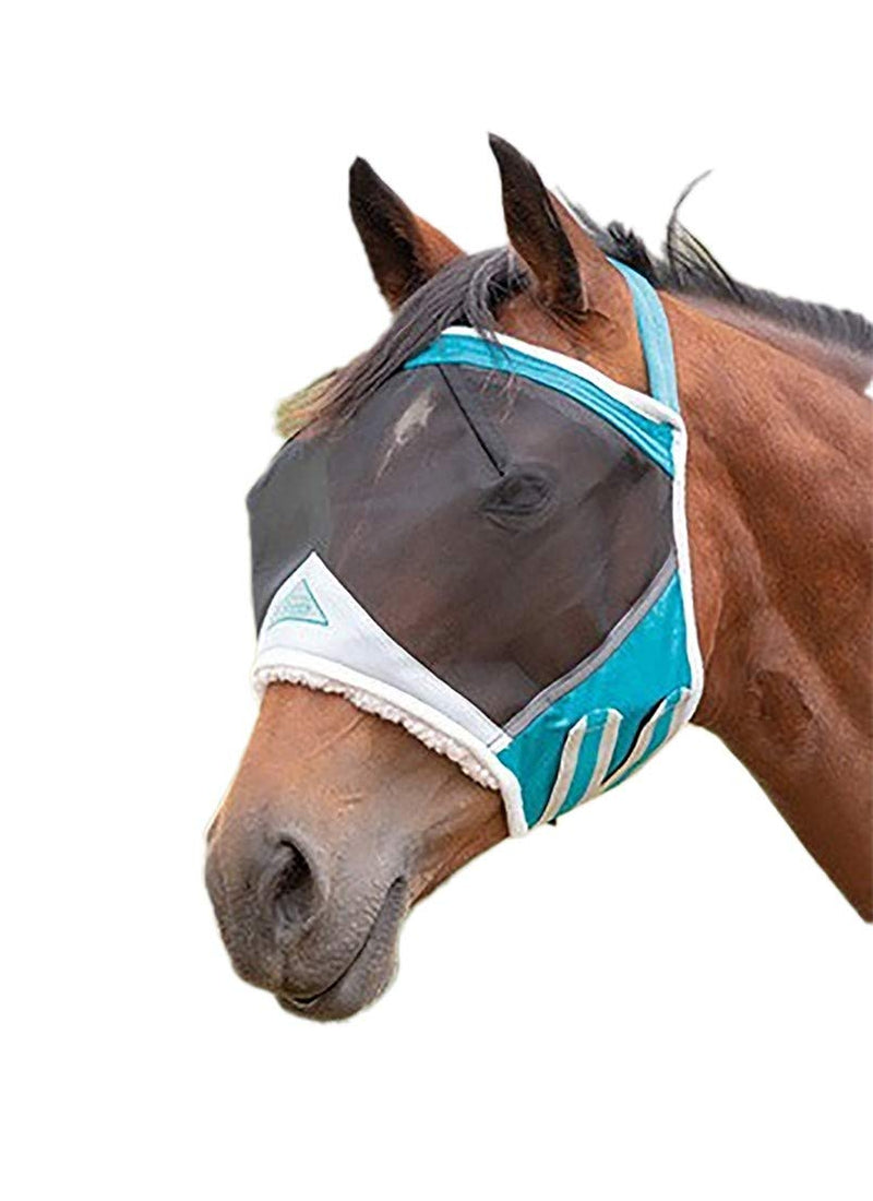 Shires Fine Mesh Earless Fly Mask - Teal Cob - PawsPlanet Australia