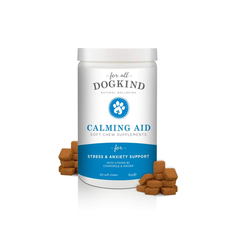 For All DogKind - Calming Aid natural soft-chew supplements, 60's, 132g for Stress & Anxiety Support with B1, Chamomile & Ginger - PawsPlanet Australia
