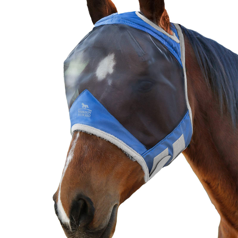 Harrison Howard CareMaster Pro Luminous Fly Mask Standard Aquamarine (S; Pony) - PawsPlanet Australia