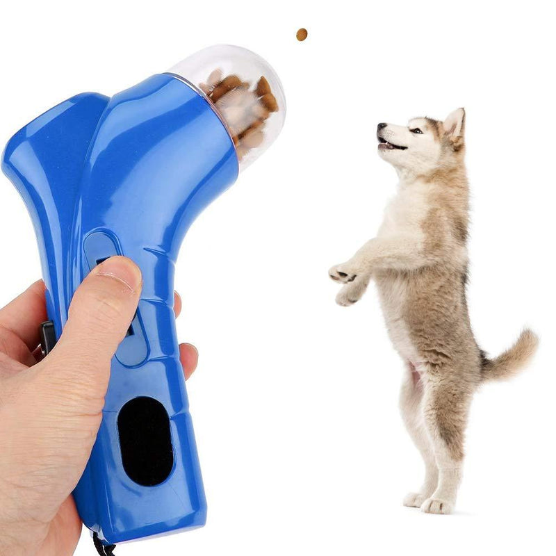 Pssopp Pet Treat Launcher Shooter Dog Food Catapult Puppy Snack Feeder Dispenser Pet Training Toys Interactive Toys for for Exercise and Training(Blue) Blue - PawsPlanet Australia