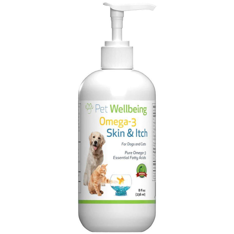 Pet Wellbeing - Omega-3 Skin and Itch Support for Cats and Dogs (8oz) - PawsPlanet Australia