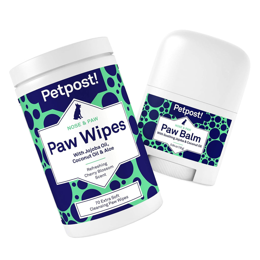 Petpost | Paw Care Kit for Dogs - Paw Wipes & Balm - Cleans and Soothes Itchy Dog Paws - Coconut Oil, Jojoba Oil, and Aloe Treatment - PawsPlanet Australia