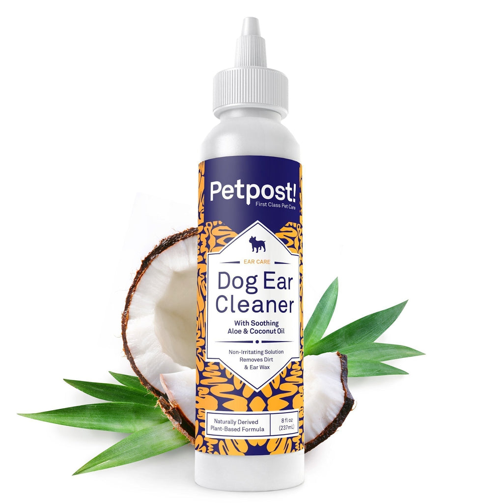 Petpost | Dog Ear Cleaner Kit - Natural Coconut Oil Solution - Best Remedy for Odor - Dog Ear Mites, Yeast and Infection Causing Wax - Chemical & Irritant Free (Dog Ear Cleaner & Dog Ear Wipes) - PawsPlanet Australia