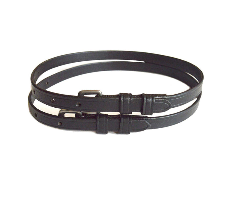 SIE Leather Spur Straps Black - Adult (18'', Black) 18'' - PawsPlanet Australia