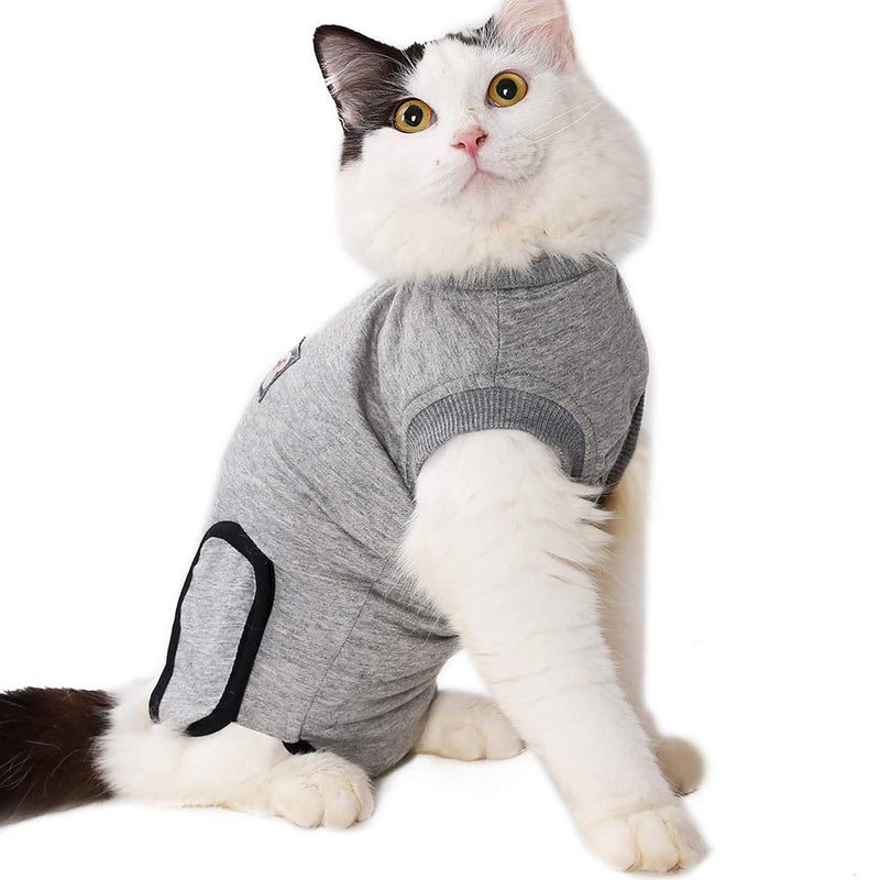 BT Bear Pet Surgery Recovery Suits,Cats Clothes Abdominal Wounds Skin Diseases E-Collar Alternative Cotton Cat Shirt for Cats Puppy Small Dogs (XS) XS--Back length 30cm,Chest--34cm - PawsPlanet Australia