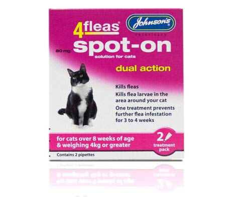 Johnson's Cat Kitten 4 fleas Dual Action Spot-on Solution Kills Fleas Dead (over 8 wks over 4kg) over 8 wks over 4kg - PawsPlanet Australia