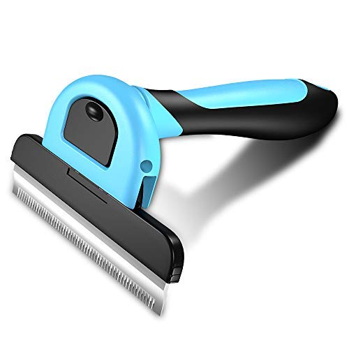 LinGear Dog Deshedding Tool,Cat Shedding Dematting Brush,Self Cleaning Pet Stripping Comb to Remove 90% of Dead Knots,Tangles,Undercoat & Loose Hair for Small, Medium Animal with Thick Wiry Hair - PawsPlanet Australia