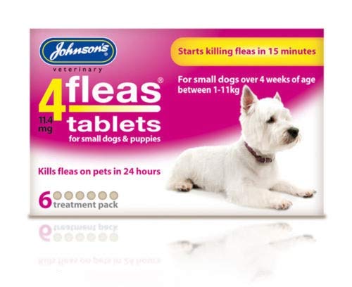 JOHNSON'S 4 Fleas Tablets for Large & Small Dogs - Dog Flea Tablets (Small Dog 1-11kg 6 Tabs) - PawsPlanet Australia