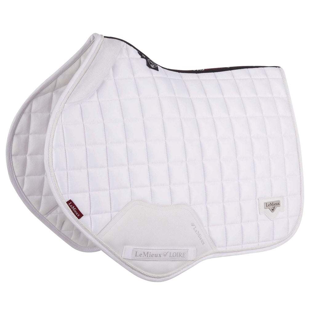 LeMieux Loire Memory Satin Close Contact Saddle Pad - Square - Bamboo Lining with Friction Free Binding and Girth Protection - Large L White - PawsPlanet Australia