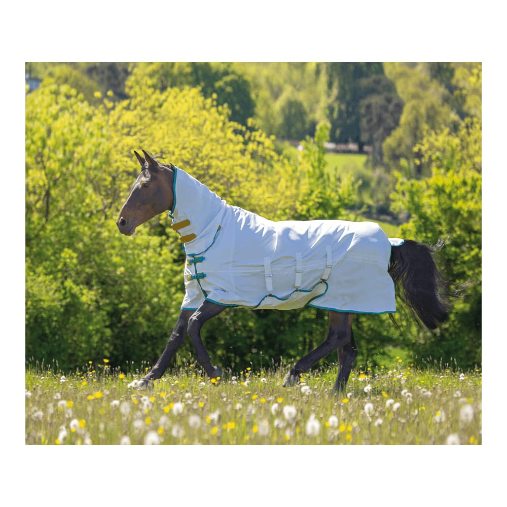 Shires Tempest Plus Sweet-itch Combo Rug - White 6ft6 - PawsPlanet Australia