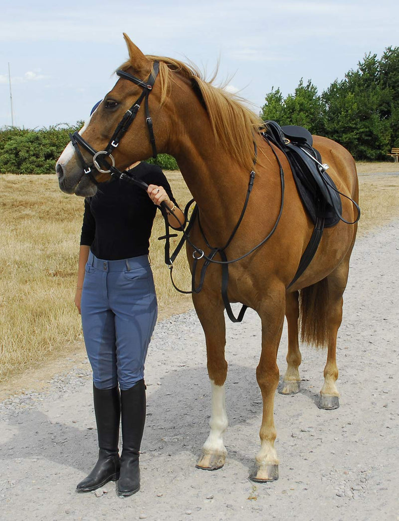 Windsor Equestrian Leather Running Martingale (Cob, Black) - PawsPlanet Australia