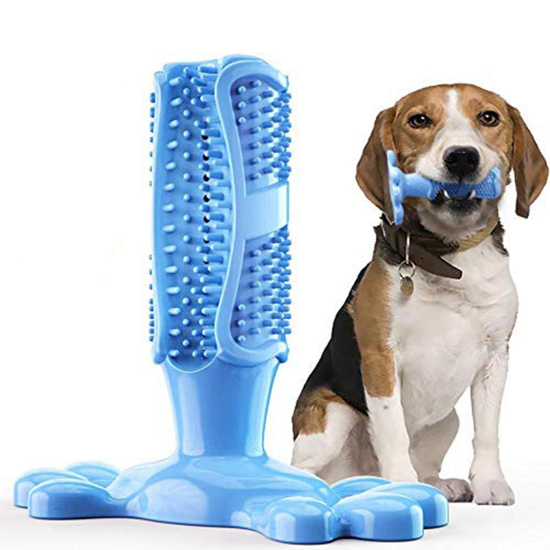 Volwco Dog Chew Cleaning Toothbrush,Dog Brushing Stick For Teeth Natural Non-Toxic & Bite Resistant Silicone Dog Dental Sticks Dog Chew Bone Toys For Small Medium Large Dog Puppy (M-Blue) Blue - PawsPlanet Australia