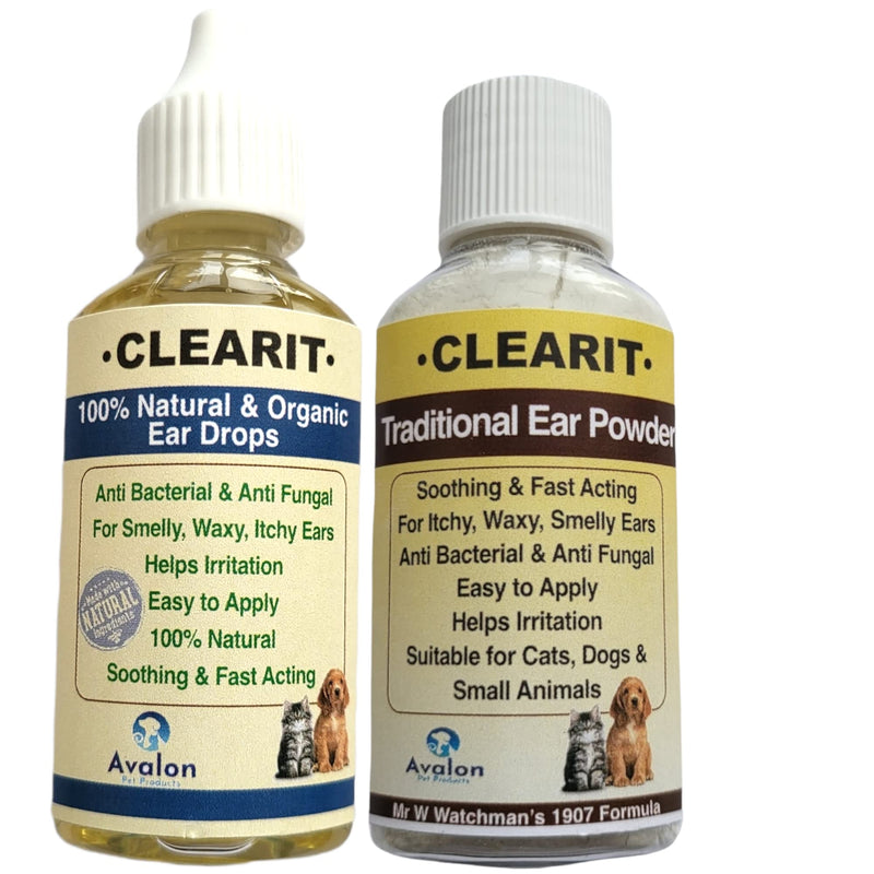 APP Clearit 20G Traditional Ear Powder & Clearit Advanced Ear Drops 30 ML - PawsPlanet Australia
