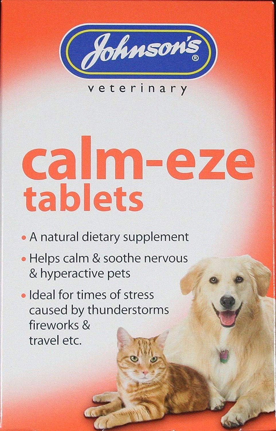 SIPW Johnson's Calm-eze Calming Relief Tablets Nervous Hyperactive Dogs and Cats  (36 Tablets) 36 Tablets - PawsPlanet Australia