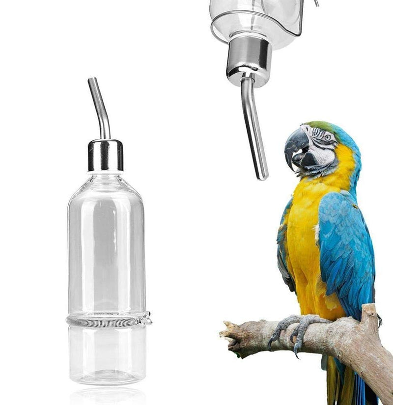 HEEPDD Parrot Water Feeder, Stainless Steel Nipple No Drip Hanging Water Dispenser for Small Animals Hamster Rabbit Chinchilla Ferret(L) L - PawsPlanet Australia