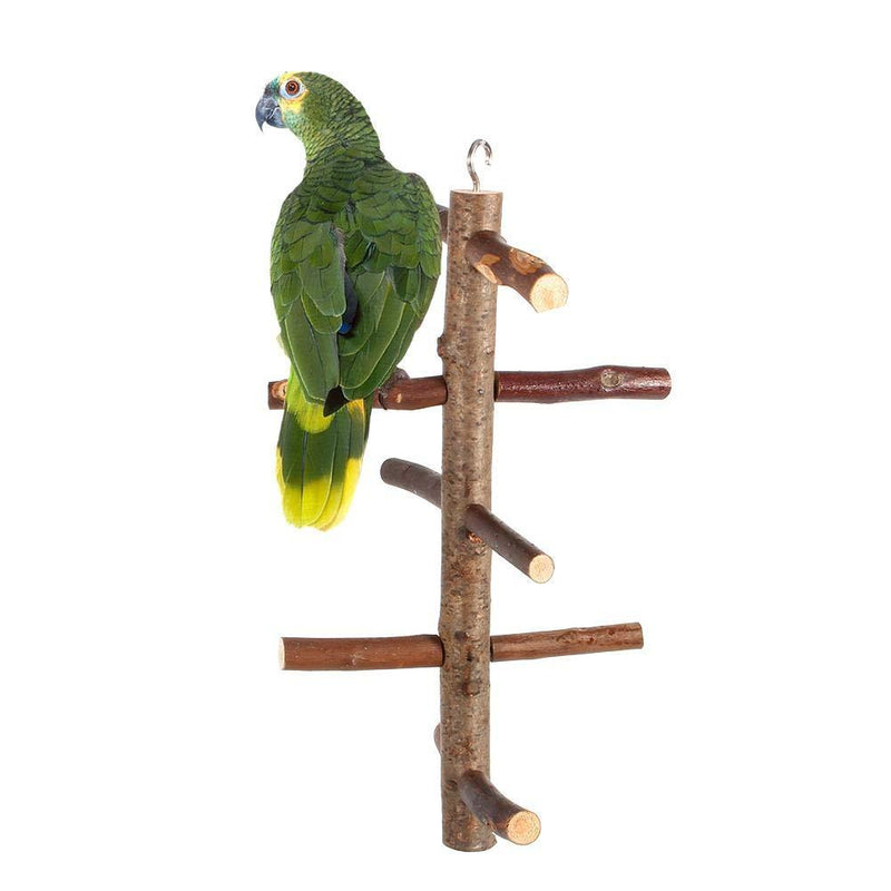 Bird Perch, Natural Wood Bark Rotating Ladder Parrot Cage Stand Toy for Budgies Parakeet Cockatiel Cockatoo Conure Lovebird - PawsPlanet Australia