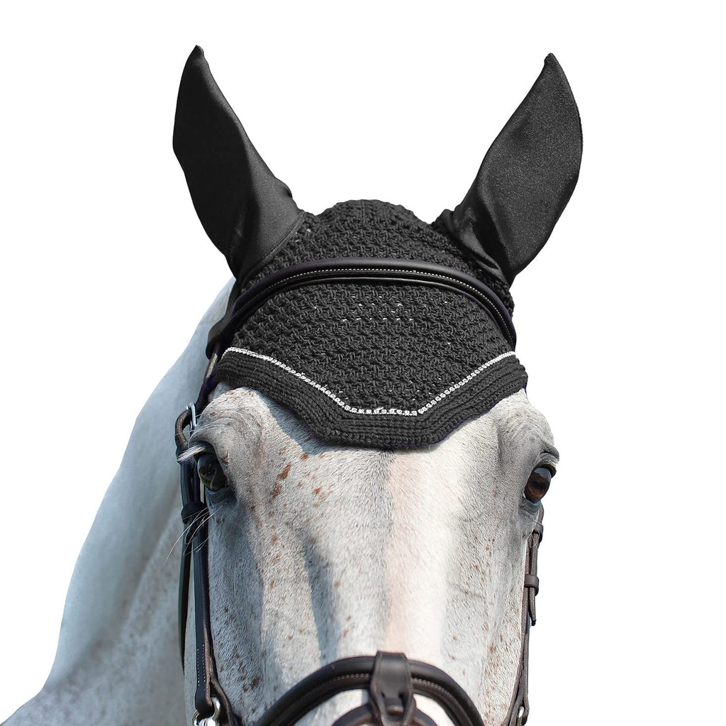 Weatherbeeta Prime Full Size Horse Ear Bonnet Black S - PawsPlanet Australia