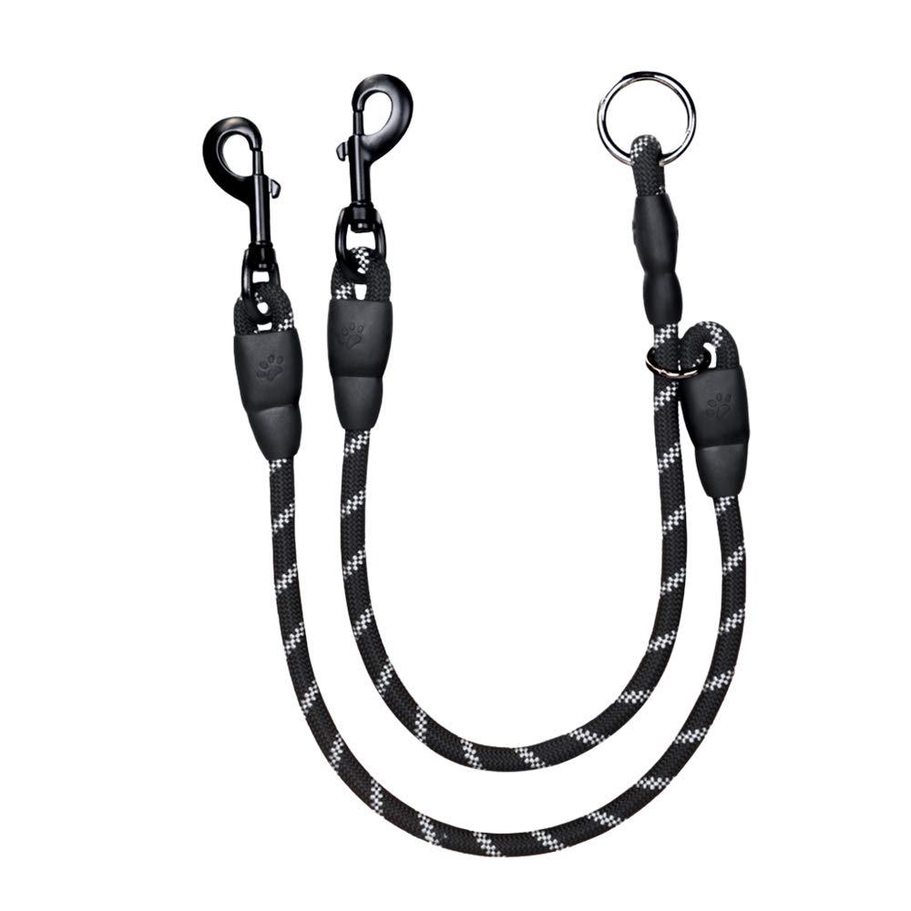 Lukovee dog coupler lead two dogs, double splitter leads for dogs Tangle Free Dual Pet Leash Coupler Connect to General Lead Slideable Walking Training Ropes with 360° Swivel Hook for 2 Dogs - PawsPlanet Australia